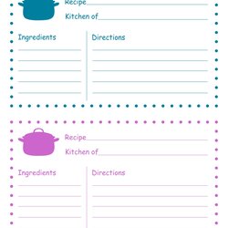 Very Good Free Editable Recipe Card Templates Printable Template