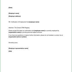 Confirmation Of Employment Letter Template Collection Sample Confirming Job Employer Word Verification
