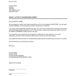 The Highest Quality Letter Confirming Employment Template Sample Form Confirmation Verification