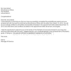 High Quality Employment Confirmation Letter For Permanent Employees Com Employer Appointment