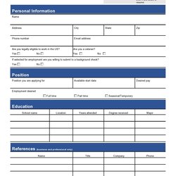 Worthy Basic Employment Application Templates Free Template Kb