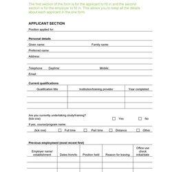 Very Good Free Employment Job Application Form Templates Printable