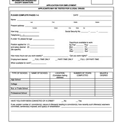 Perfect Free Employment Job Application Form Templates Printable Template Basic Blank Forms Sample Simple