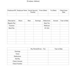 Swell Free Printable Paycheck Stub Template