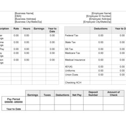 Excellent Pay Stub Templates Word Excel Formats Template Format Paycheck Image