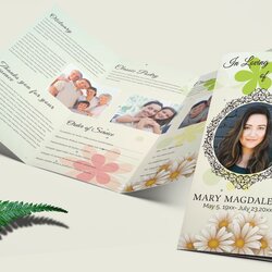 Outstanding Obituary Funeral Brochure Template In Adobe Fold Word Microsoft Examples Templates Details