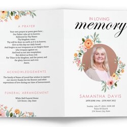Brilliant Download Funeral Pamphlet Template For Beautiful Brochure Bulletin Women Obituary