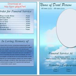 Terrific Funeral Brochure Template Free Letter Example Program Pamphlet Templates Printable Word Microsoft