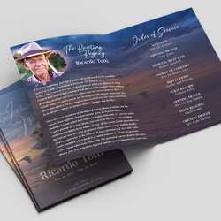 Out Of This World Free Funeral Program Brochure Template On Service