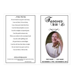 Splendid Forever With Us Funeral Pamphlets In Program Template Poems South
