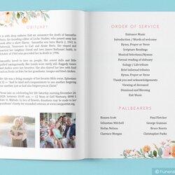 Fine Download Funeral Pamphlet Template For Beautiful Brochure Roses Inside