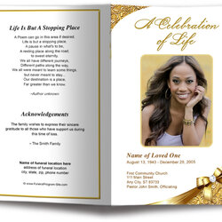 Superb Template For Funeral Program With Memorial Brochure Editable Acknowledgement Fascinating Phenomenal
