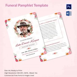 Preeminent Funeral Pamphlet Templates Word Format Download Template Obituary Comforting Lost Write Message