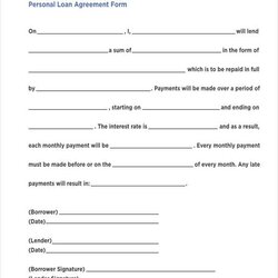 Legit Printable Personal Loan Agreement Free Form