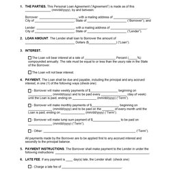 Excellent Personal Loan Agreement Template Word
