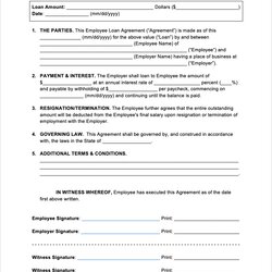 High Quality Letter Of Repayment Template Employee Loan Agreement