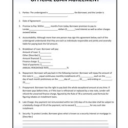 Sample Free Loan Agreement Templates Word Financial Template