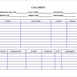 Cool Film Call Sheet Template Master No Nu