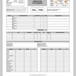 Smashing Free Download Call Sheet Template The Only One Ll Ever Need Film Production Crew Movie Schedule
