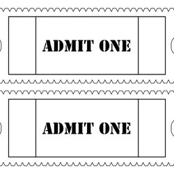 Brilliant Free Ticket Templates Printable Admit One Template