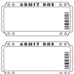 Terrific Blank Ticket Template Printable Tickets Raffle