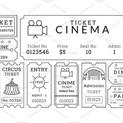Exceptional Ticket Templates Pack Custom Designed Illustrations Creative Market Template Tickets