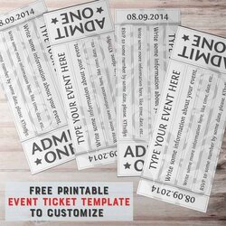 Perfect Free Printable Event Ticket Template To Customize