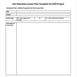 Supreme Free Art Lesson Plan Template Printable Templates Arts Education