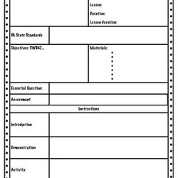 Art Lesson Plan Template By Gina Original