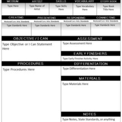 Preeminent Free Editable Art Lesson Plan Template By Subject Original