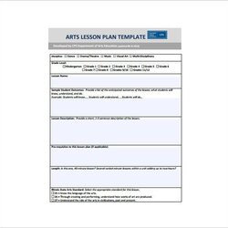 Outstanding Art Lesson Plan Template Modern Ideas