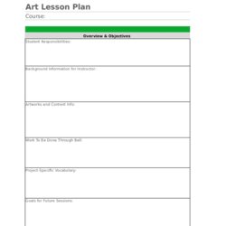High Quality Art Lesson Plan Fill Online Printable Blank Large