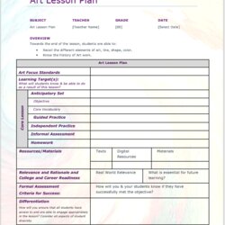 Wonderful Art Lesson Plan Template Word Templates For Free Download Using Sample