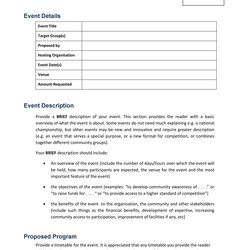 Exceptional Best Event Proposal Templates Free Examples Template