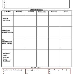 High Quality Best Lesson Plan Template Weekly Get Your Calendar Blank Printable Sheet Preschool Plans