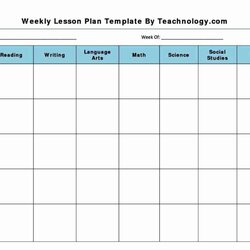 Superior Sample Lesson Plan Template Preschool Weekly