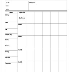 Out Of This World Printable Preschool Lesson Plan Templates Free Word Format Monthly