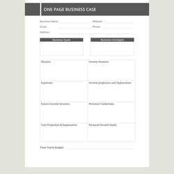 Fantastic One Page Business Case Template Word Apple Pages Free