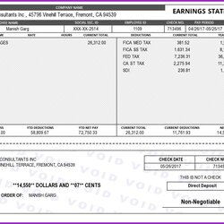 Tremendous Printable Pay Stub Template Free Canada