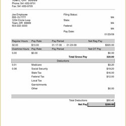 Excellent Printable Pay Stub Template Free Stubs Paycheck Calculator Payroll Excel Workers Businessmen Ideas