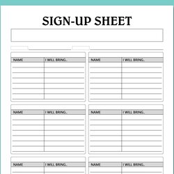 Outstanding Potluck Sign Up Sheet Printable Form Templates And Letter