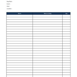 Champion Printable Office Potluck Sheet Sign Up Excel Template