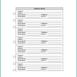 Sublime Free Printable Phone Book Template Sample Of