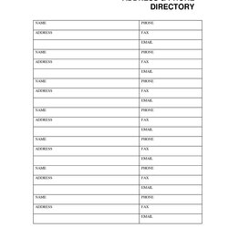 Swell Phone Directory Templates Free Address Book Template Printable