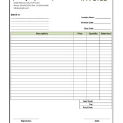 Excellent Invoice Template Printable Forms Blank Form Receipt Word Format Sample Business Edit Work Vat