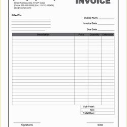 Individual Invoice Template Free Personal Of Blank Form
