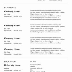 Professional Resume Template Free Fresh Simple Or Basic Intended Sizing Minimalist