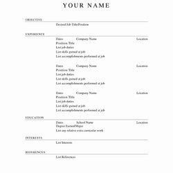 Perfect Free Printable Resume Templates Unique In Template Blank Basic Simple
