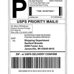 Excellent The Shipping Label For Priority Mail