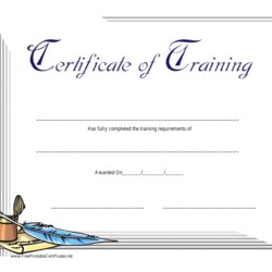The Highest Standard Training Certificate Template Dark Blue Download Printable Fill Big